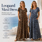 🐆 50 % DE RÉDUCTION ! 👗 Robe longue pour femme à motif léopard avec poches, robe décontractée à manches courtes – Confortable