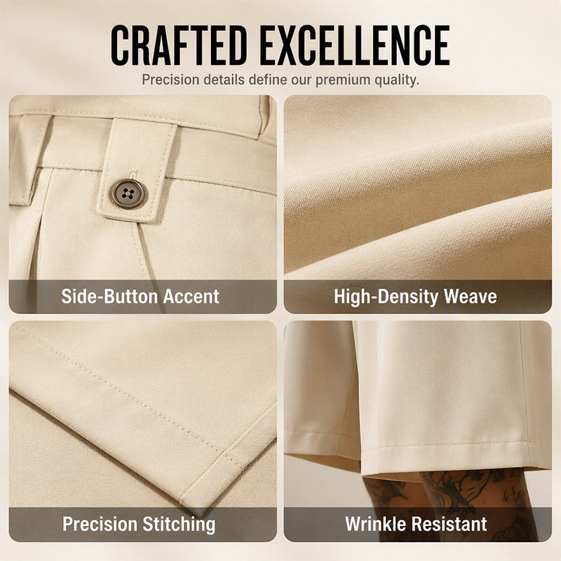 👔 50 % DE RÉDUCTION ! 🩳 Pantalon de costume court pour homme, coupe décontractée avec bas évasés – Des vêtements confortables pour le quotidien