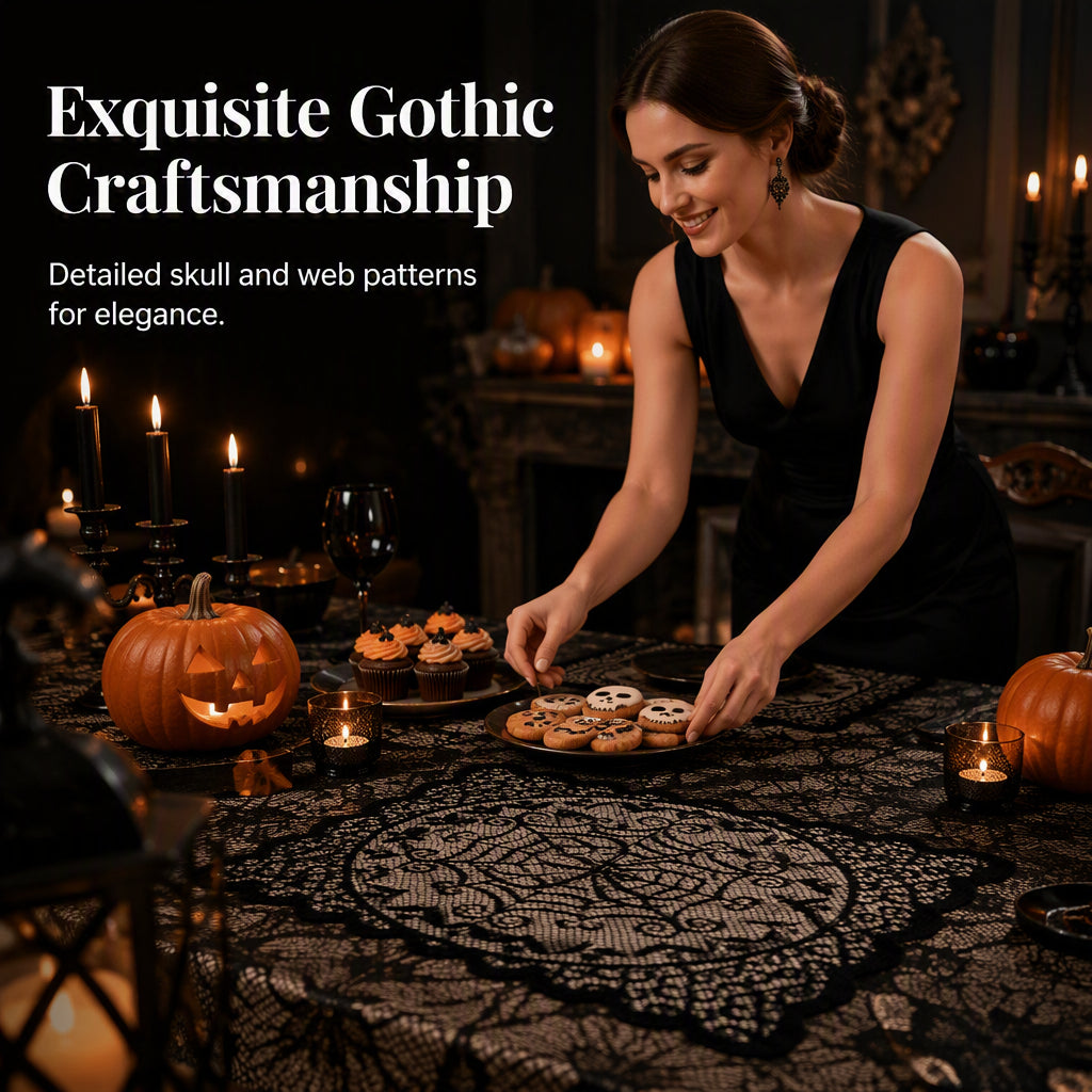 🎃50 % DE RÉDUCTION POUR UNE DURÉE LIMITÉE ! ⏰Ensemble de nappe et de sets de table aux motifs effrayants pour Halloween