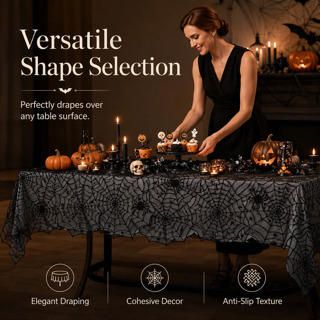 🎃50 % DE RÉDUCTION POUR UNE DURÉE LIMITÉE ! ⏰Ensemble de nappe et de sets de table aux motifs effrayants pour Halloween