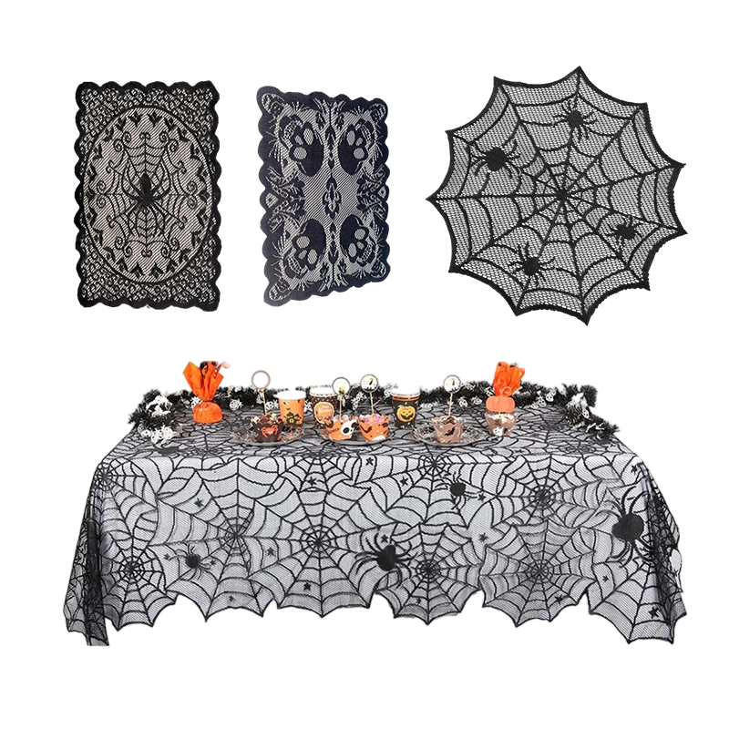 🎃50 % DE RÉDUCTION POUR UNE DURÉE LIMITÉE ! ⏰Ensemble de nappe et de sets de table aux motifs effrayants pour Halloween