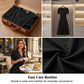 Robe élégante à col en V et taille haute avec manches bouffantes