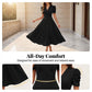 Robe élégante à col en V et taille haute avec manches bouffantes