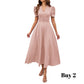 Robe élégante à col en V et taille haute avec manches bouffantes