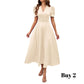 Robe élégante à col en V et taille haute avec manches bouffantes