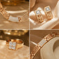 💎 -50% ! ✨ Parure de Bijoux Strass Élégante 4 Pièces – Alliage Zinc + Strass – Collier, Boucles d’Oreilles, Bracelet & Bague pour Soirée et Cadeau 🎁
