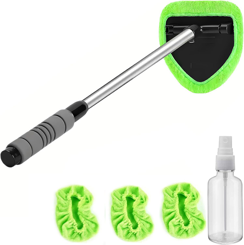 🚗PROMO FLASH 50% ! Kit nettoyage pare-brise manche télescopique🧽Tête 180°, sans trace, atteignez tous les coins