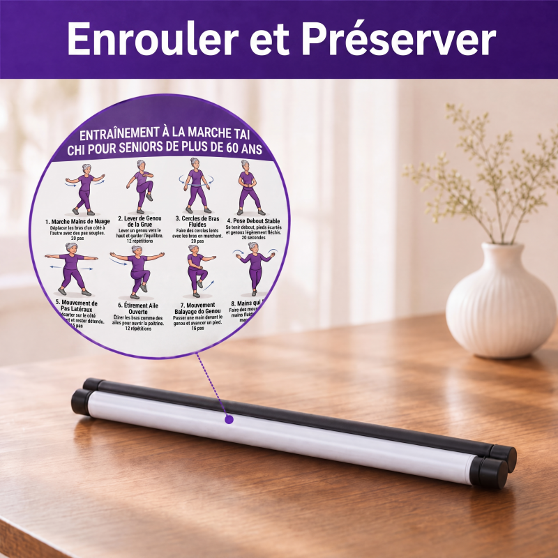 🧘 50 % DE RÉDUCTION EN CE MOMENT ! 📋 Affiche d'exercices de tai-chi pour les seniors – Mouvements faciles à suivre, gros caractères et illustrations – Exercices quotidiens en douceur pour l'équilibre et la souplesse 💪
