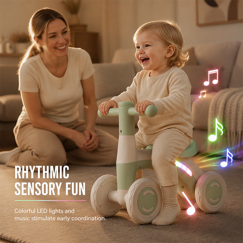 🚲 60 % DE RÉDUCTION ! 🎵 Vélo d'équilibre pour bébé avec musique et lumières – Coloré, sûr et favorisant le développement moteur – Idéal pour bouger en s'amusant dans la chambre d'enfant ✨