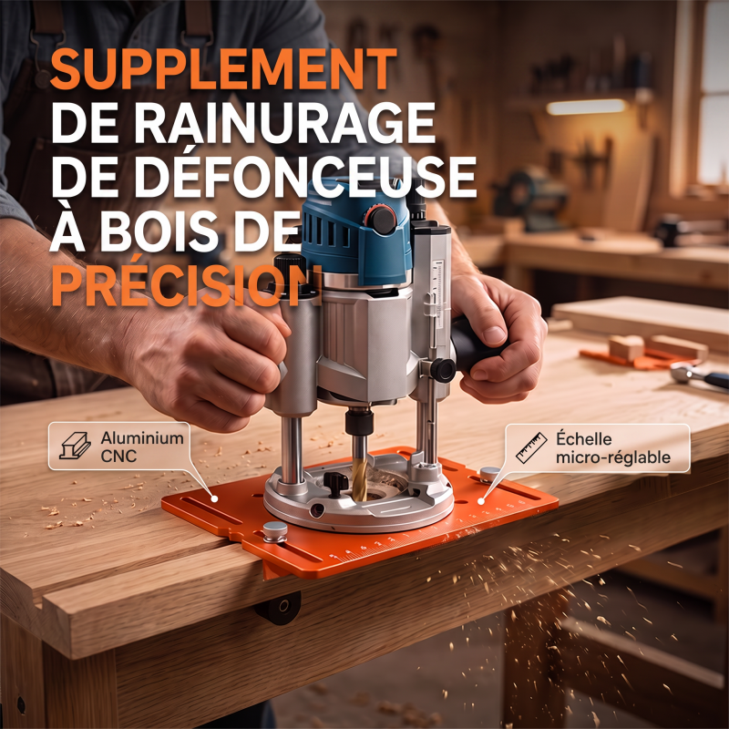 🔧 50 % DE RÉDUCTION ! ⚙️ Support de fraise en alliage d'aluminium pour rainurage – guidage de précision, construction robuste et compatibilité universelle – idéal pour le travail du bois professionnel et le bricolage 🛠️✨