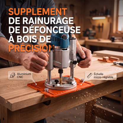 🔧 50 % DE RÉDUCTION ! ⚙️ Support de fraise en alliage d'aluminium pour rainurage – guidage de précision, construction robuste et compatibilité universelle – idéal pour le travail du bois professionnel et le bricolage 🛠️✨