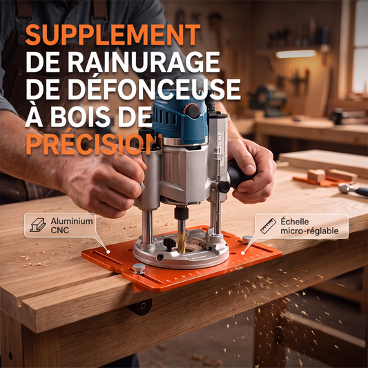 🔧 50 % DE RÉDUCTION ! ⚙️ Support de fraise en alliage d'aluminium pour rainurage – guidage de précision, construction robuste et compatibilité universelle – idéal pour le travail du bois professionnel et le bricolage 🛠️✨