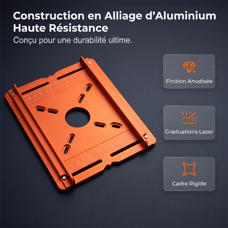 🔧 50 % DE RÉDUCTION ! ⚙️ Support de fraise en alliage d'aluminium pour rainurage – guidage de précision, construction robuste et compatibilité universelle – idéal pour le travail du bois professionnel et le bricolage 🛠️✨