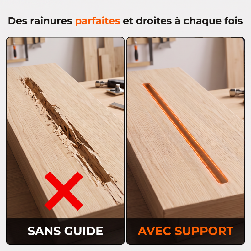 🔧 50 % DE RÉDUCTION ! ⚙️ Support de fraise en alliage d'aluminium pour rainurage – guidage de précision, construction robuste et compatibilité universelle – idéal pour le travail du bois professionnel et le bricolage 🛠️✨