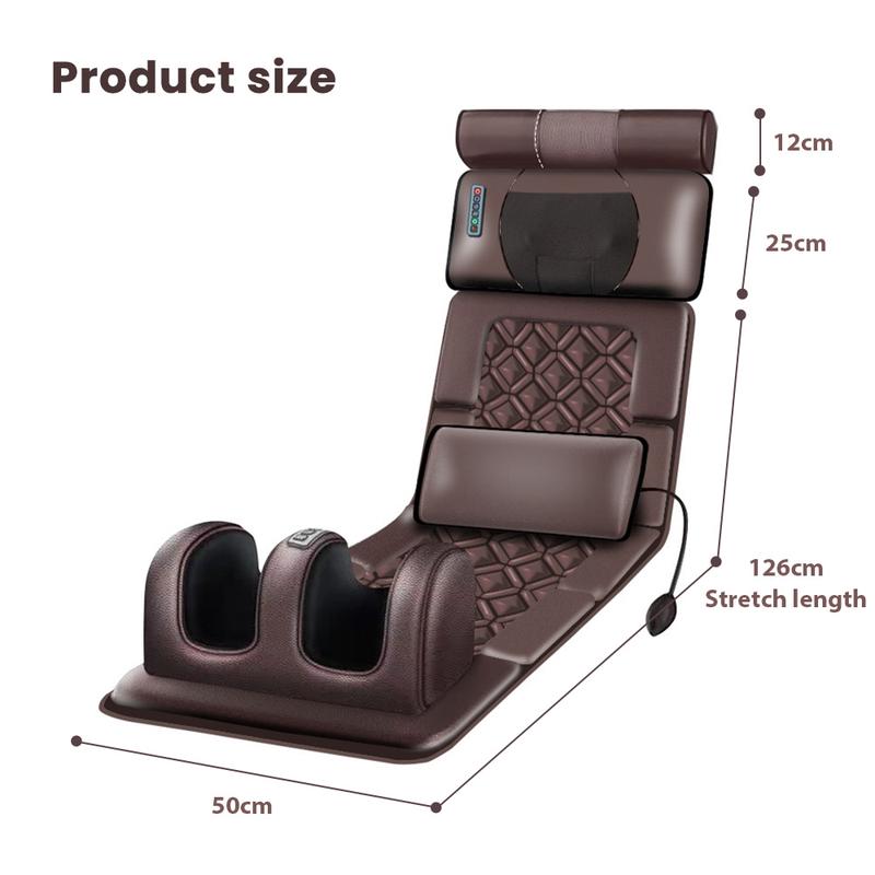 ⏳ Offre limitée : -50 % ⏰Matelas de massage électrique — Appareil de massage complet multifonctionnel avec fonction chauffante, coussin de soutien cervical et lombaire, coussins d'air chauffants pour le dos et la taille