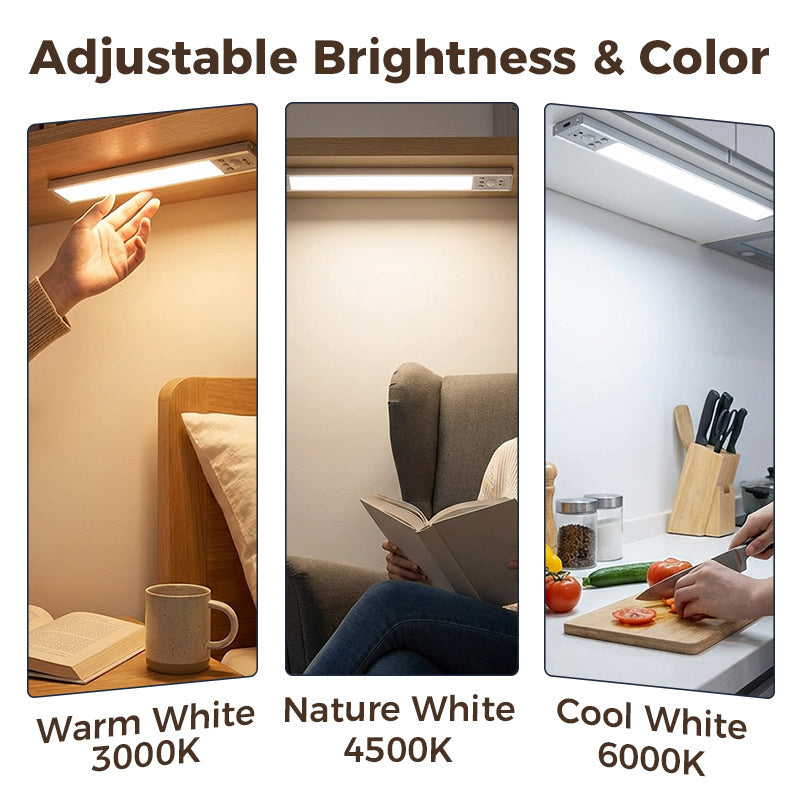 💡50 % DE RÉDUCTION✨ Lampe d'armoire à détecteur de mouvement, sans fil et rechargeable, pour la cuisine🏠