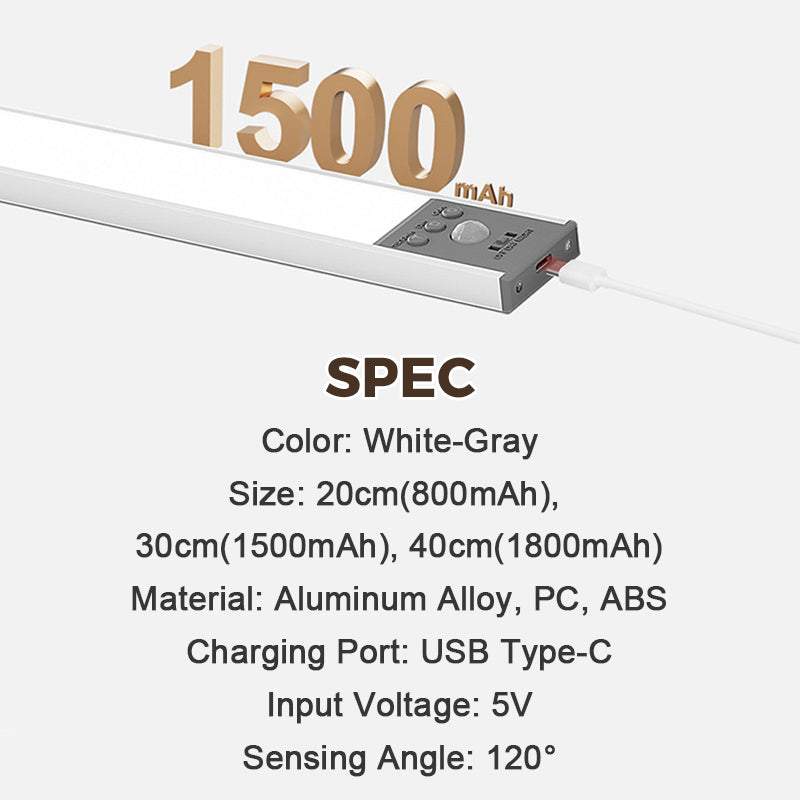 💡50 % DE RÉDUCTION✨ Lampe d'armoire à détecteur de mouvement, sans fil et rechargeable, pour la cuisine🏠