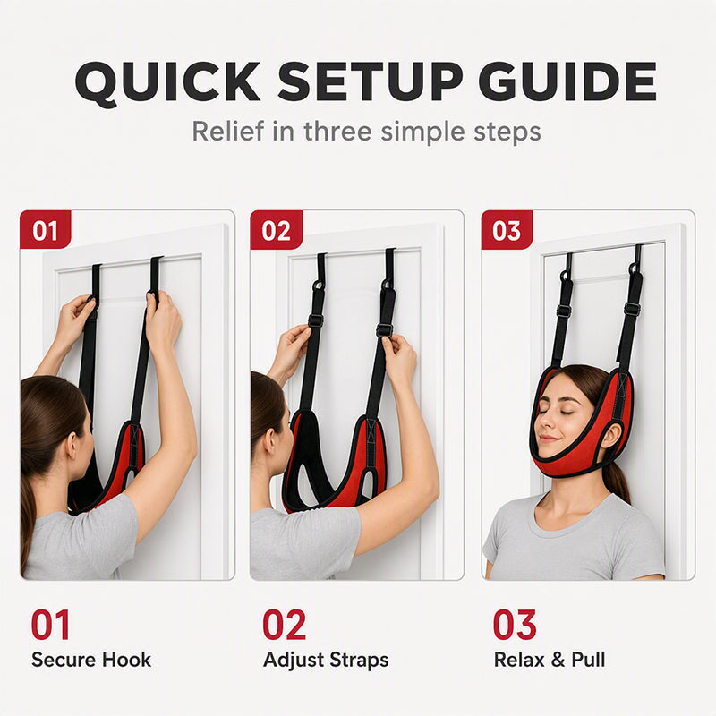 🧘 Harnais de traction cervicale – Réglable et confortable, pour des étirements et des moments de détente à la maison