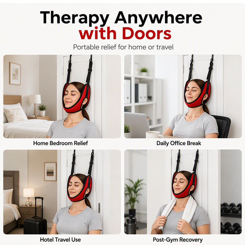 🧘 Harnais de traction cervicale – Réglable et confortable, pour des étirements et des moments de détente à la maison