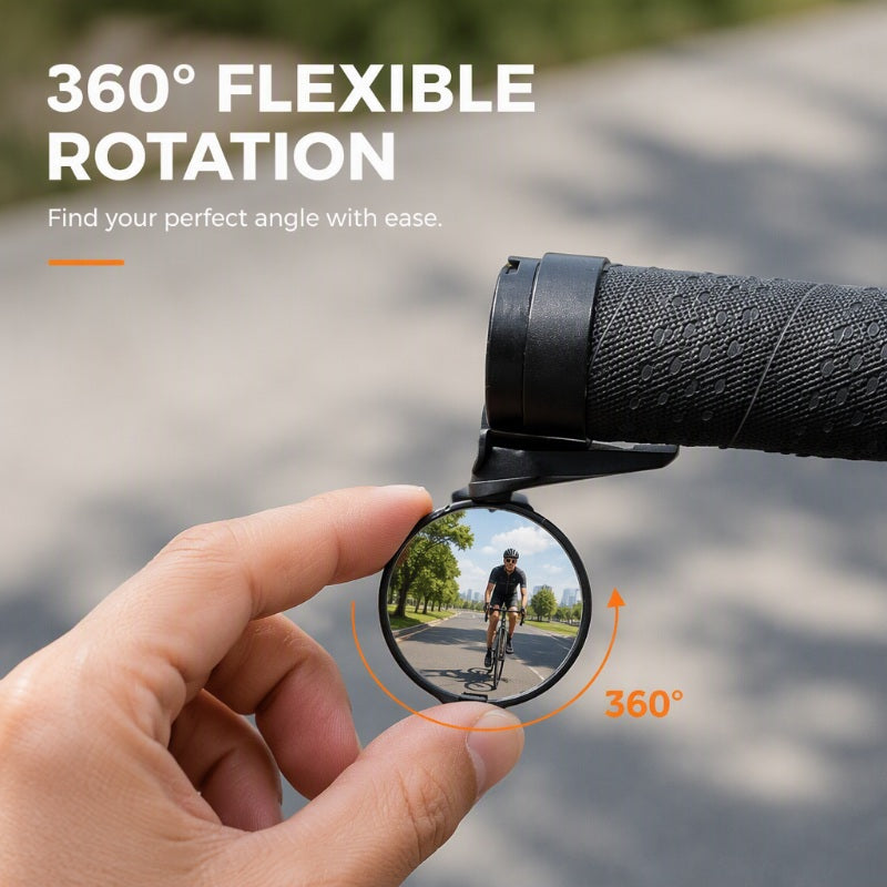 🚲 50 % DE RÉDUCTION!✨Rétroviseur de vélo pivotant à 360 degrés