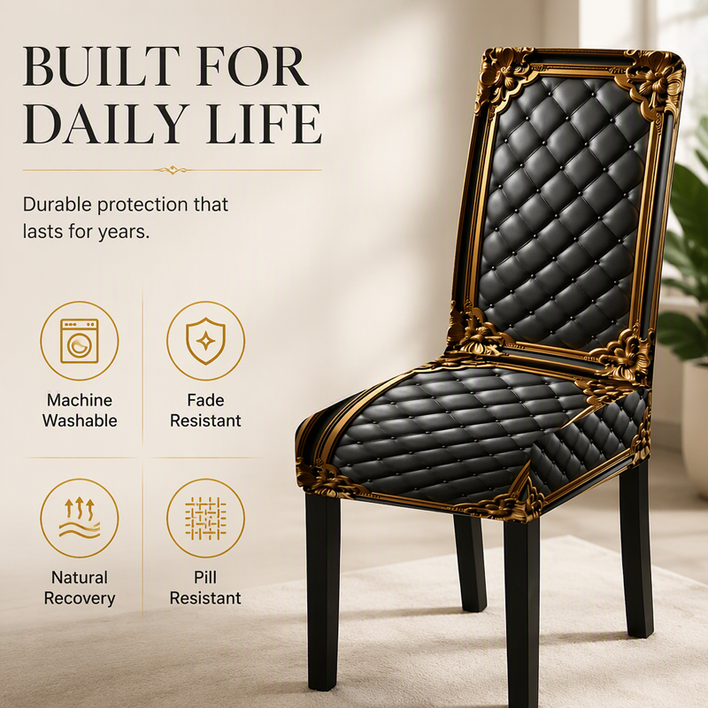 🪑🧼 Housse de chaise extensible – Lavable et ajustable, protège et relooke vos chaises en un clin d’œil, pour une salle à manger toujours impeccable 🏠✨