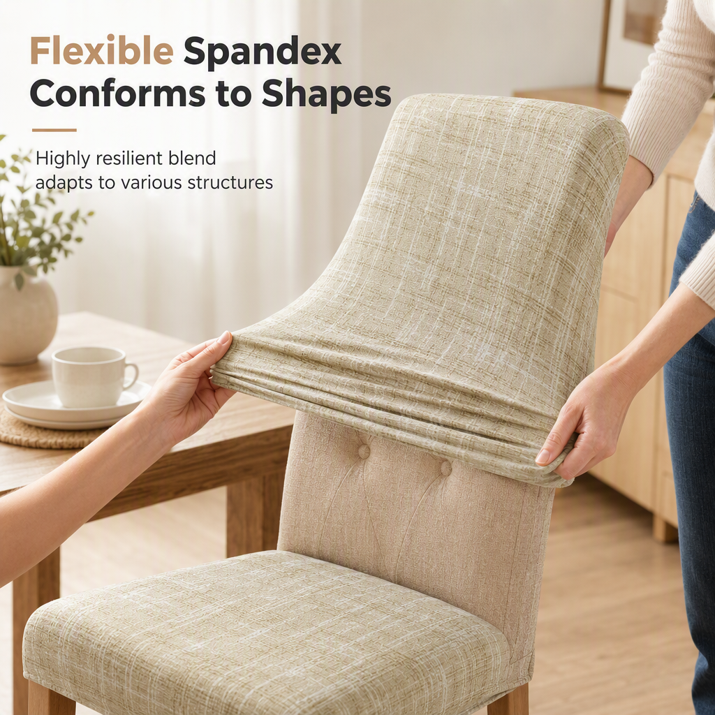 🪑 50 % DE RÉDUCTION ! 🍽️ Housse de chaise à motif gaufré – Ultra-élastique et relooking instantané ✨