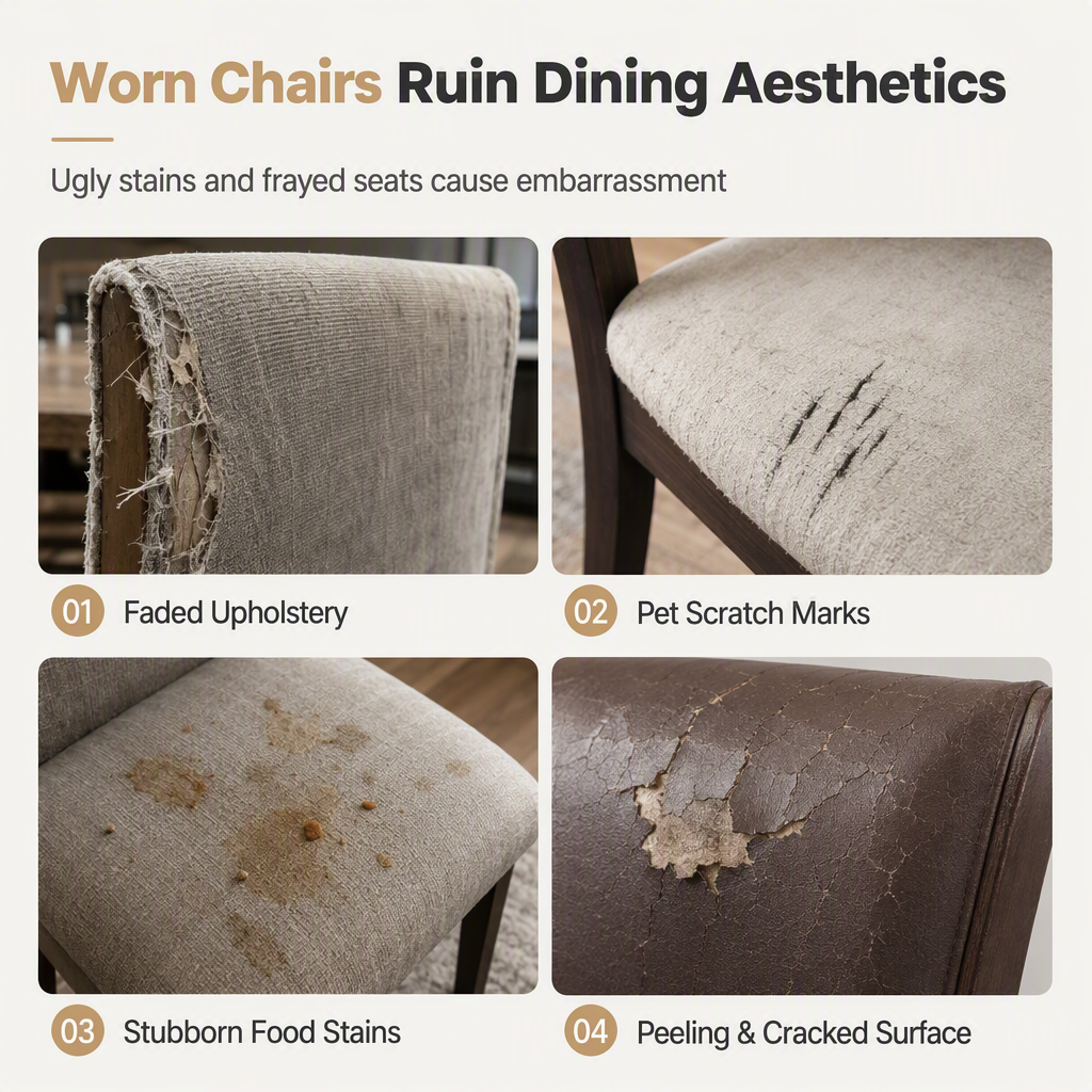 🪑 50 % DE RÉDUCTION ! 🍽️ Housse de chaise à motif gaufré – Ultra-élastique et relooking instantané ✨