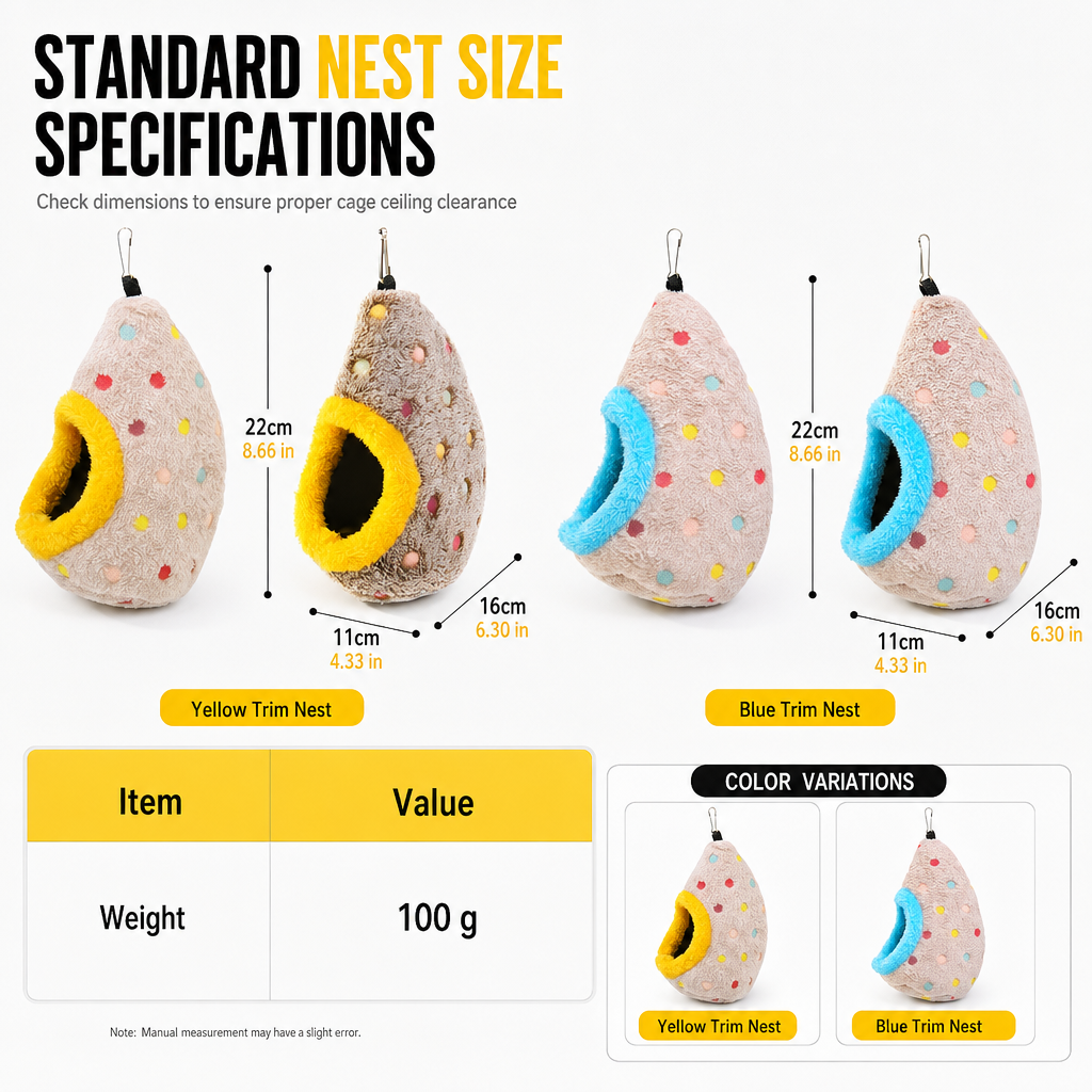⏳🔥OFFRE À DURÉE LIMITÉE : -50 % ! ⏰🥚Hamac nid suspendu en coton pour oiseaux, avec doublure polaire double épaisseur et nid douillet pour petits oiseaux ✨