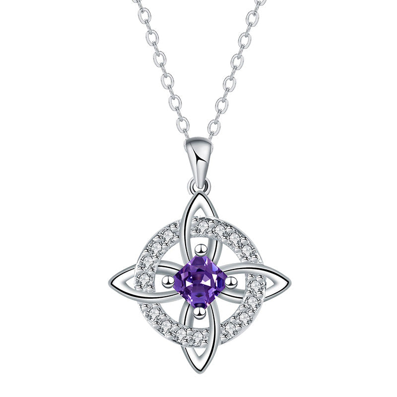 ☘️ Collier avec nœud celtique et pierre de naissance – Élégant et réglable, pour le quotidien comme pour les grandes occasions