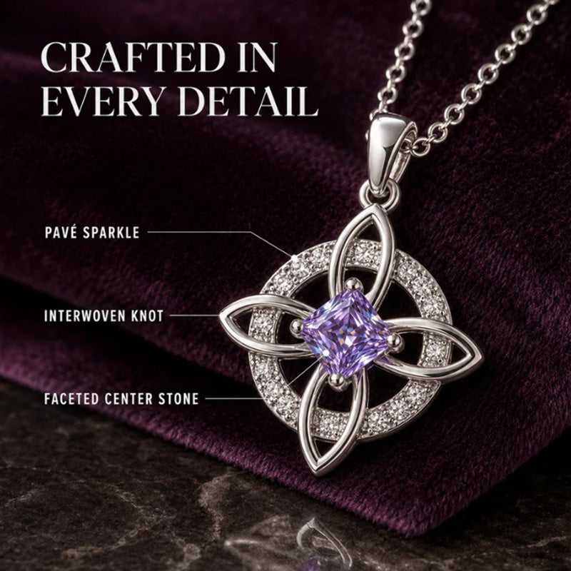 ☘️ Collier avec nœud celtique et pierre de naissance – Élégant et réglable, pour le quotidien comme pour les grandes occasions