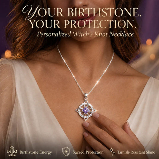 ☘️ Collier avec nœud celtique et pierre de naissance – Élégant et réglable, pour le quotidien comme pour les grandes occasions