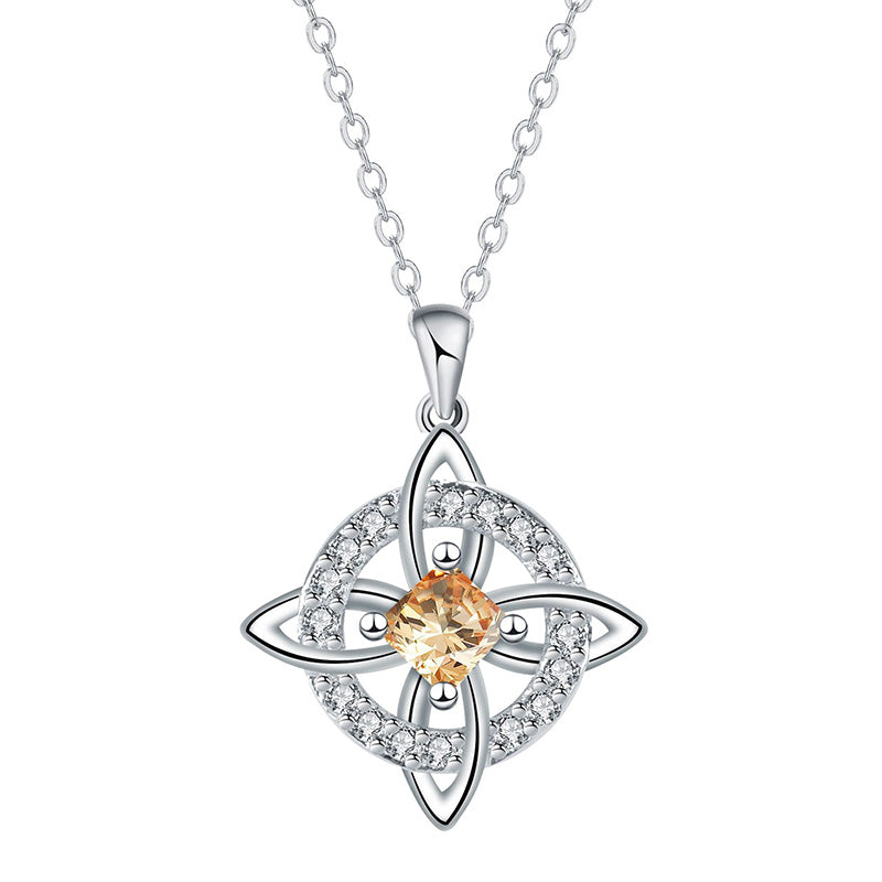 ☘️ Collier avec nœud celtique et pierre de naissance – Élégant et réglable, pour le quotidien comme pour les grandes occasions