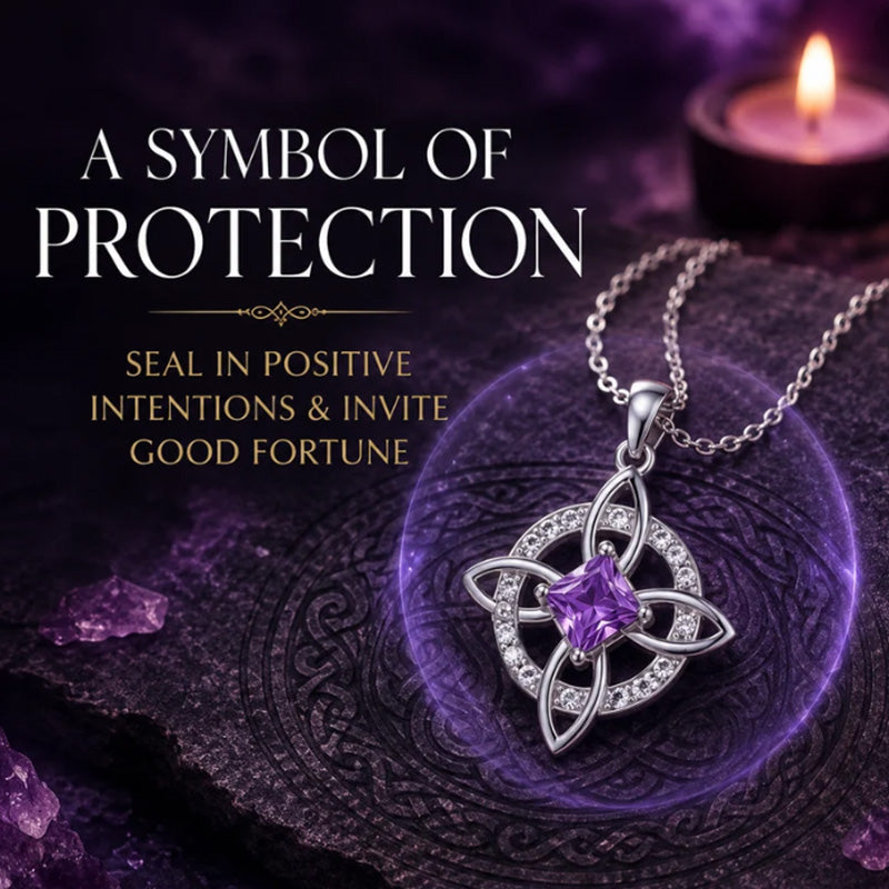 ☘️ Collier avec nœud celtique et pierre de naissance – Élégant et réglable, pour le quotidien comme pour les grandes occasions
