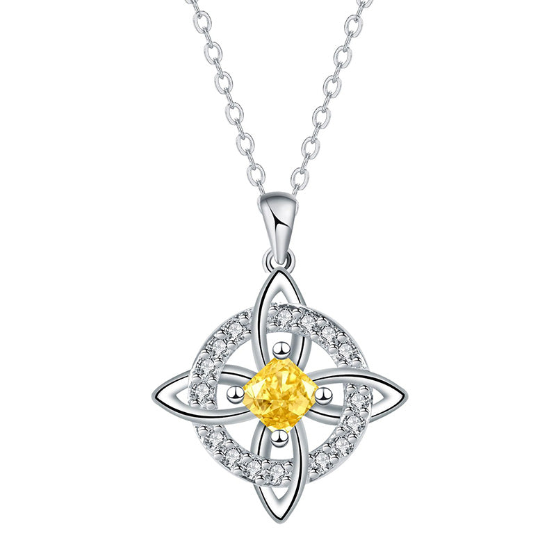 ☘️ Collier avec nœud celtique et pierre de naissance – Élégant et réglable, pour le quotidien comme pour les grandes occasions
