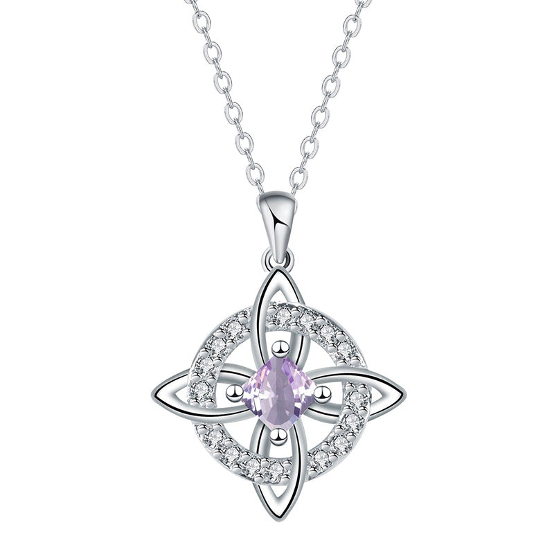 ☘️ Collier avec nœud celtique et pierre de naissance – Élégant et réglable, pour le quotidien comme pour les grandes occasions