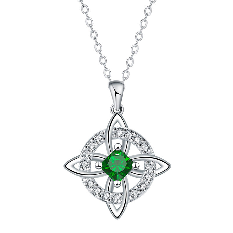 ☘️ Collier avec nœud celtique et pierre de naissance – Élégant et réglable, pour le quotidien comme pour les grandes occasions