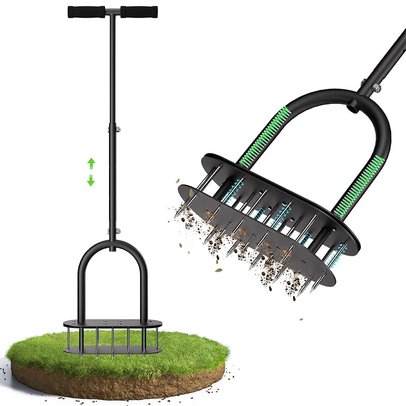 🌱 PROMO FLASH : 50% DE RÉDUCTION ! Aérateur de Gazon Manuel à Carottage – Acier au Carbone Résistant, Poignée Réglable & Éjection à Ressort for une Pelouse Plus Verte et Plus Saine ✨🛠️