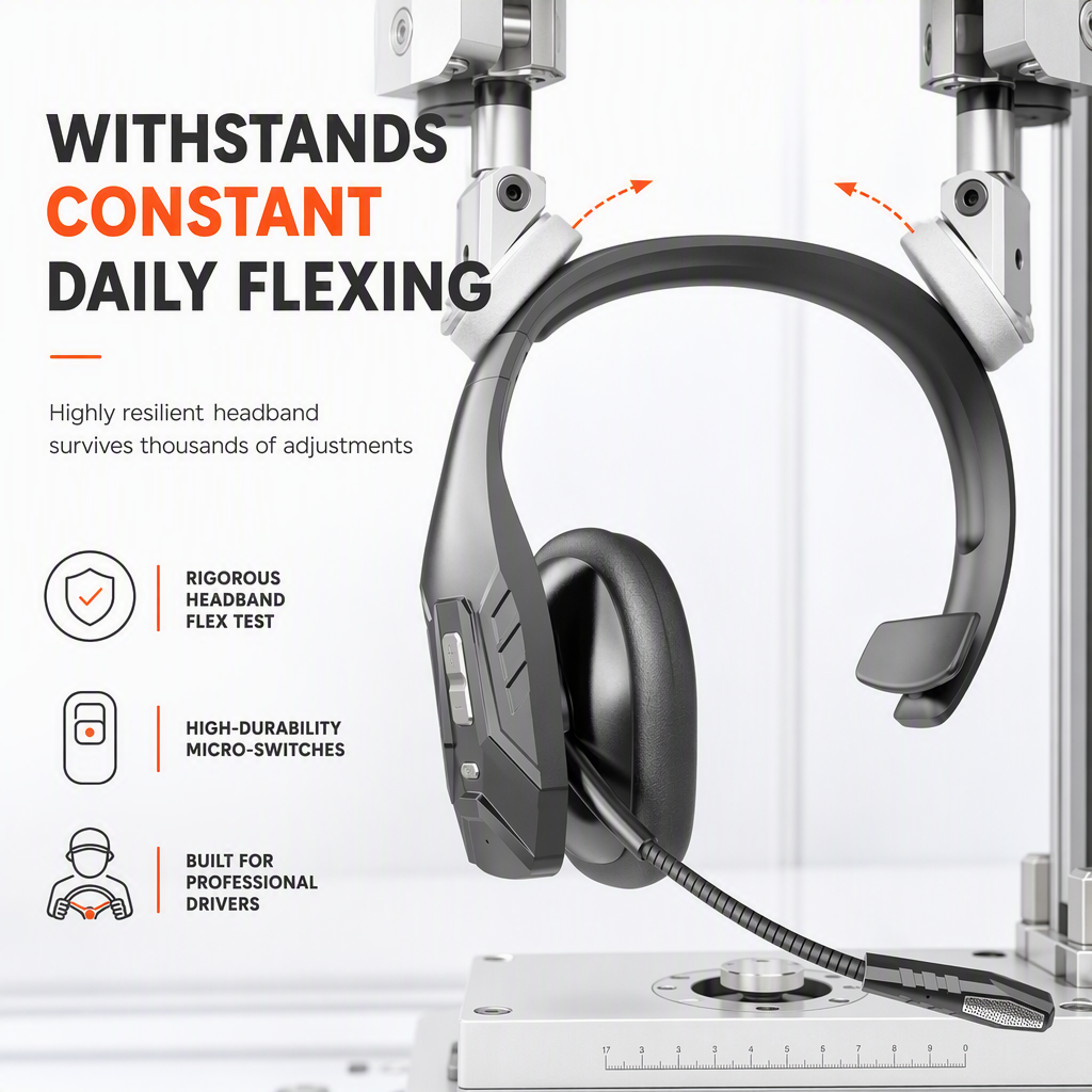 Casque sans fil Bluetooth pour centre d'appels, doté de la technologie ENC (suppression du bruit ambiant) et de l'appairage automatique, destiné au service client et aux chauffeurs routiers