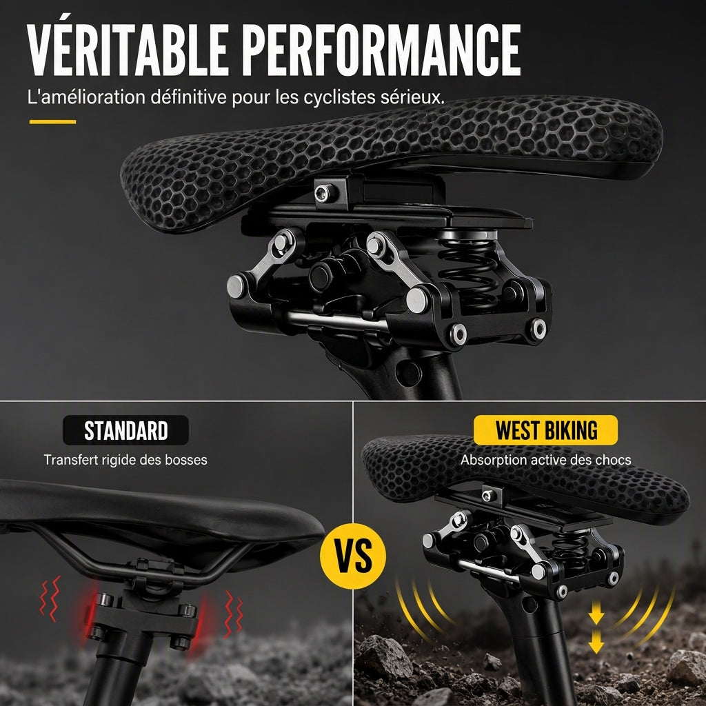 🚴 OFFRE LIMITÉE : -50 % ! 💥 Tige de selle de vélo avec amortisseur – Conduite souple, absorption des chocs, construction robuste 🛠️