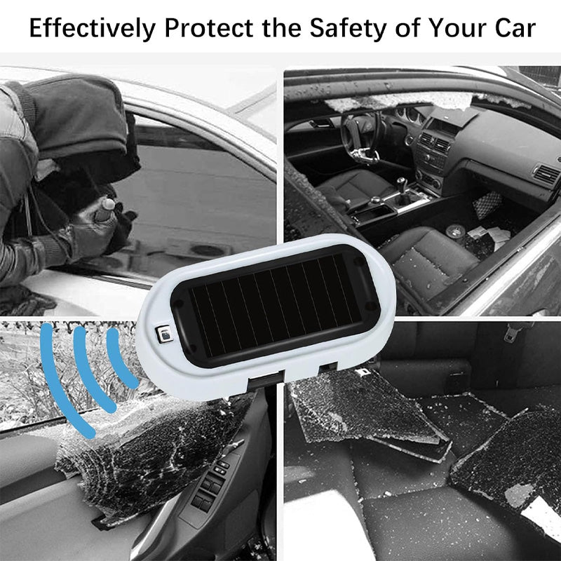 🚗 Fausse alarme solaire avec voyant LED clignotant – capteur de lumière, simule un système d'alarme, pour voiture et intérieur