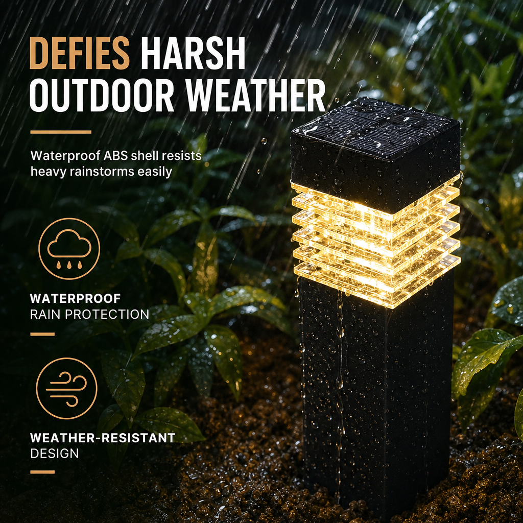 Solar Outdoor Garden Lights Waterproof Square Ground Plug Pathway Lawn Lights for Yard and Landscape Decoration