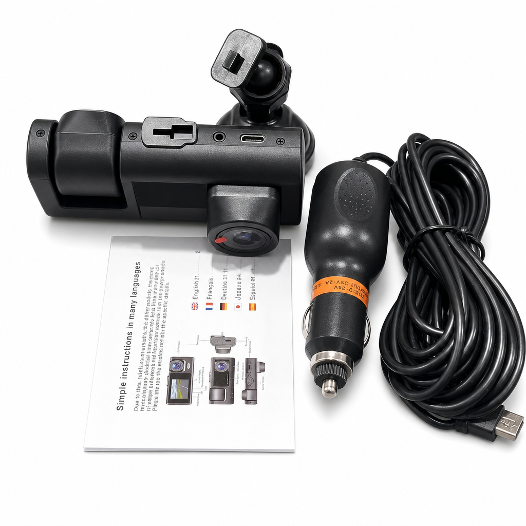 🚗50 % DE RÉDUCTION🎥Caméra embarquée HD 1080p à 3 canaux pour tableau de bord