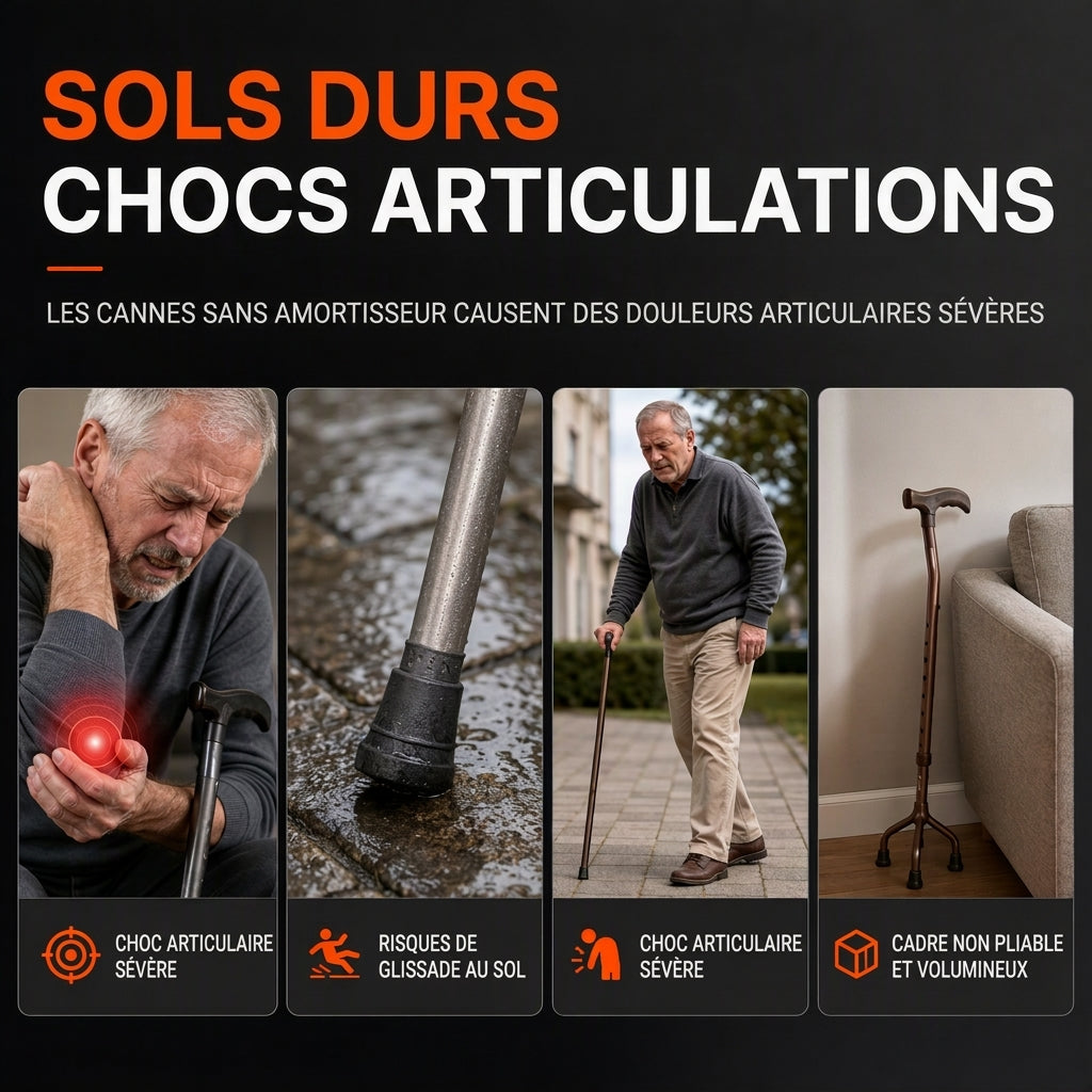 📢📢 -50% !! ⏰ Béquilles de marche pliantes avec avant-bras – Antidérapantes & aide à la mobilité ✨💪