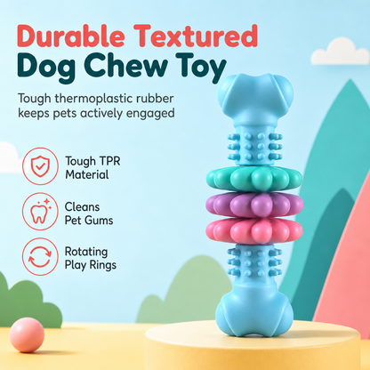 🐶 50 % DE RÉDUCTION ! 🦴 Jouet à mâcher texturé en TPR pour chiens, nettoie les dents et résiste aux morsures ✨