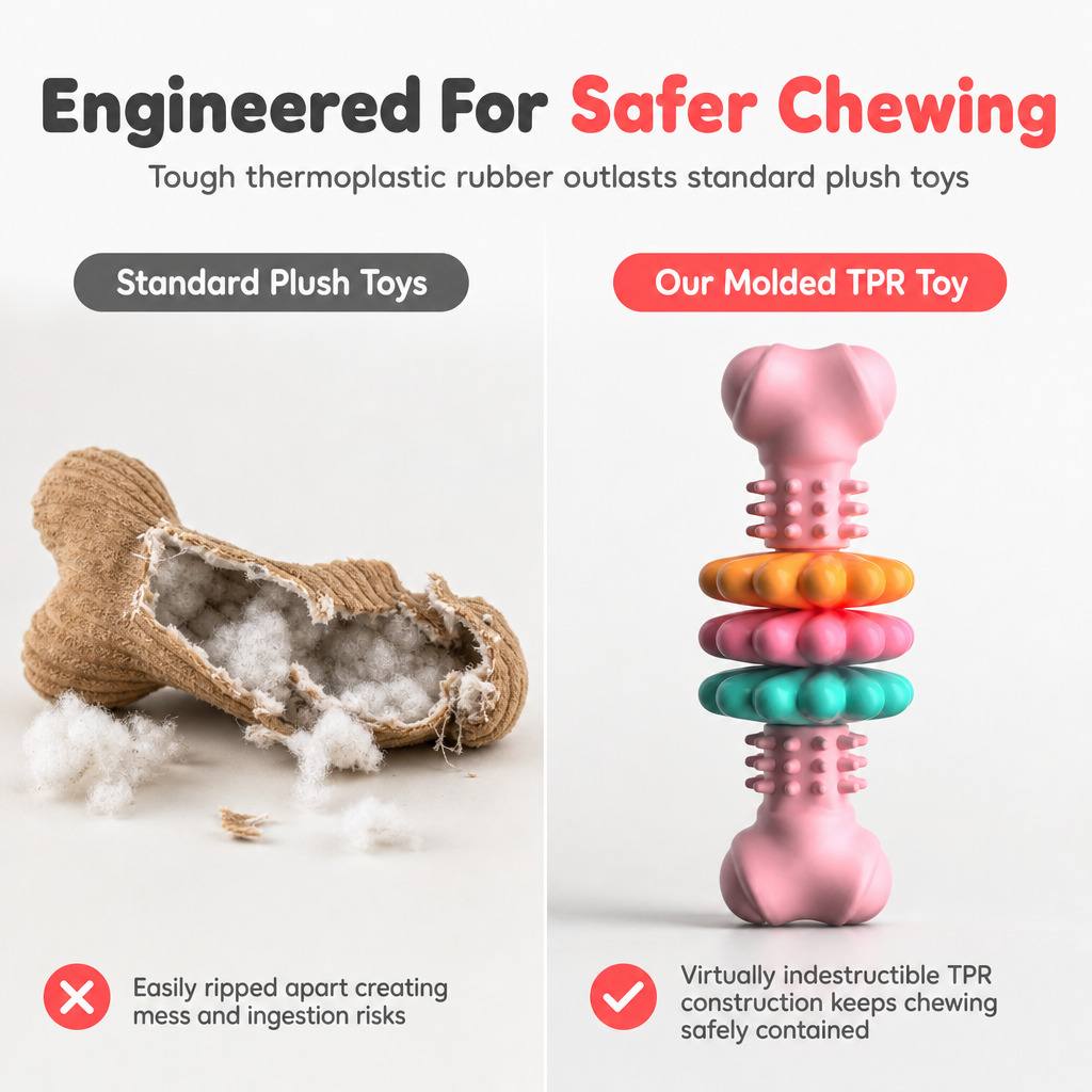 🐶 50 % DE RÉDUCTION ! 🦴 Jouet à mâcher texturé en TPR pour chiens, nettoie les dents et résiste aux morsures ✨