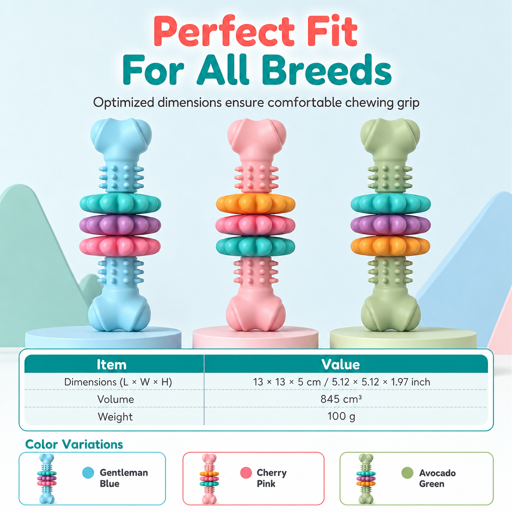 🐶 50 % DE RÉDUCTION ! 🦴 Jouet à mâcher texturé en TPR pour chiens, nettoie les dents et résiste aux morsures ✨