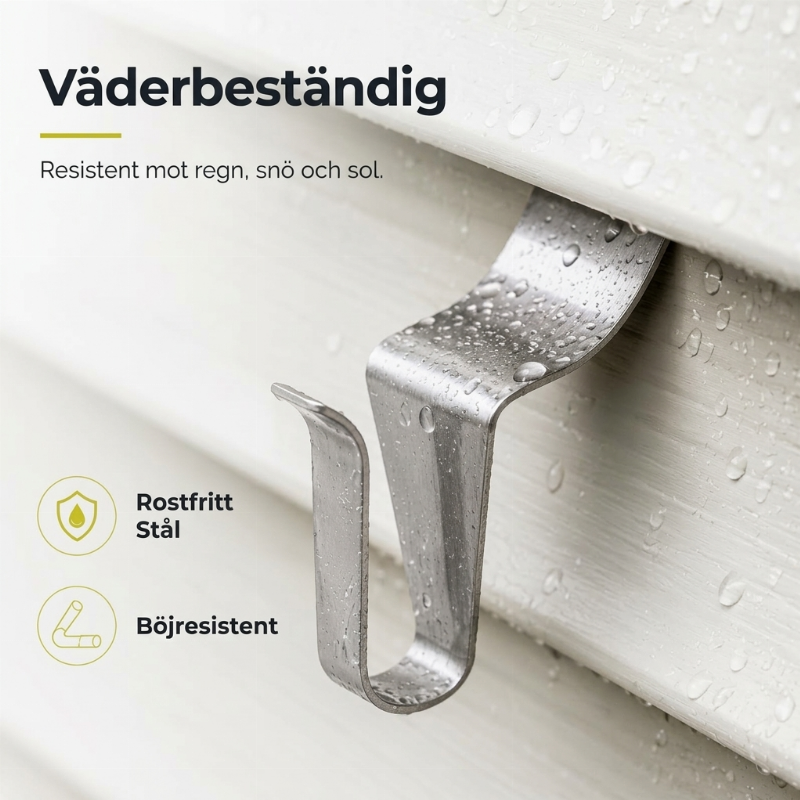 🧱 50 % DE RÉDUCTION ! 🏠 Crochets de fixation résistants en acier inoxydable 304 pour revêtements en vinyle – installation sans perçage pour les décorations d'extérieur 🔩