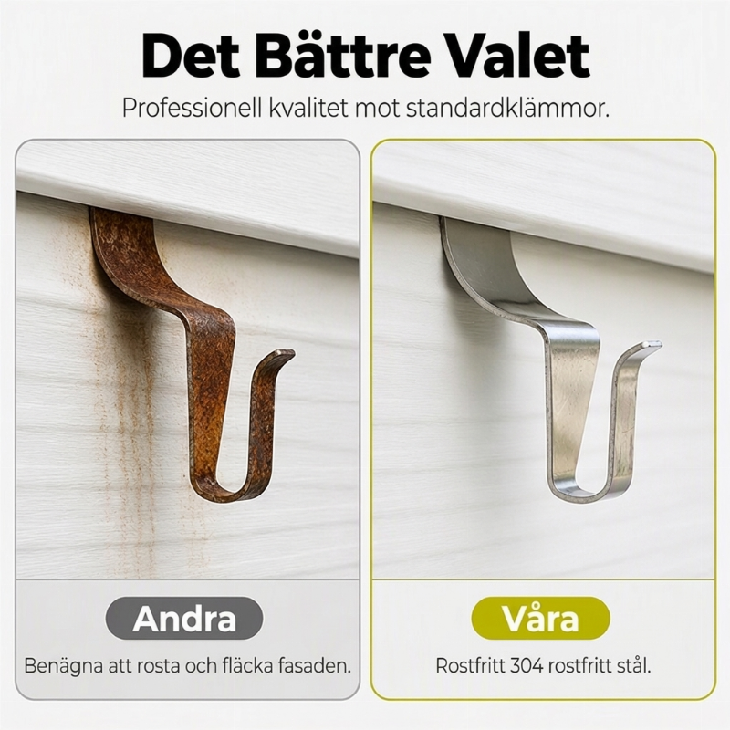 🧱 50 % DE RÉDUCTION ! 🏠 Crochets de fixation résistants en acier inoxydable 304 pour revêtements en vinyle – installation sans perçage pour les décorations d'extérieur 🔩