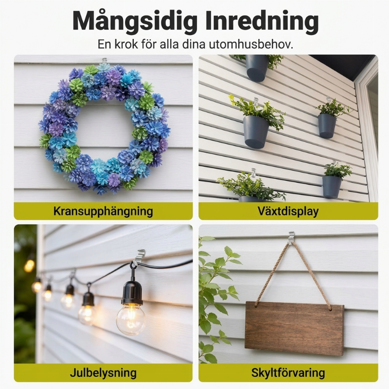 🧱 50 % DE RÉDUCTION ! 🏠 Crochets de fixation résistants en acier inoxydable 304 pour revêtements en vinyle – installation sans perçage pour les décorations d'extérieur 🔩