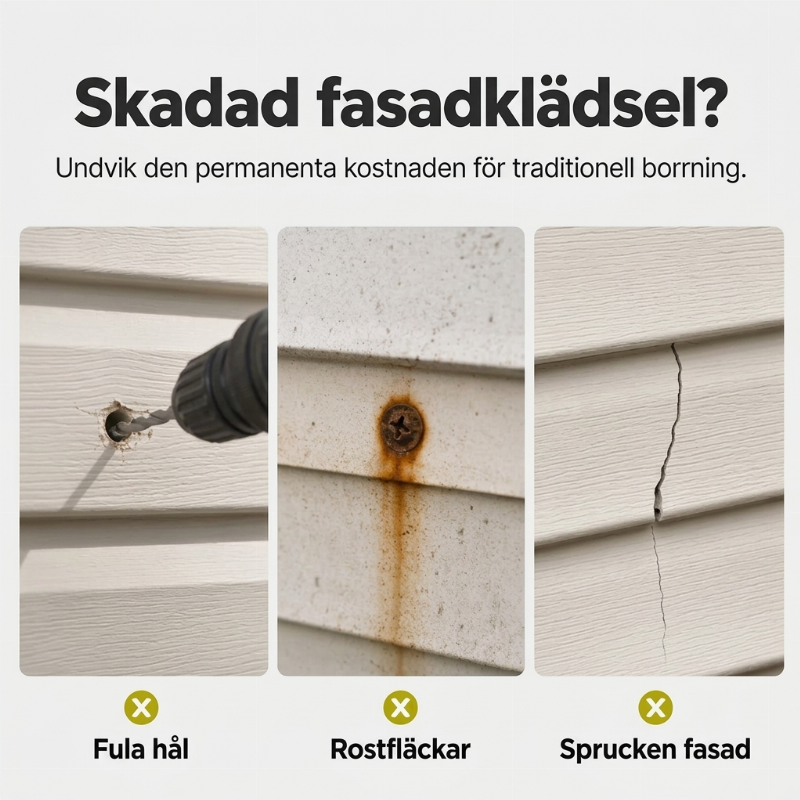 🧱 50 % DE RÉDUCTION ! 🏠 Crochets de fixation résistants en acier inoxydable 304 pour revêtements en vinyle – installation sans perçage pour les décorations d'extérieur 🔩